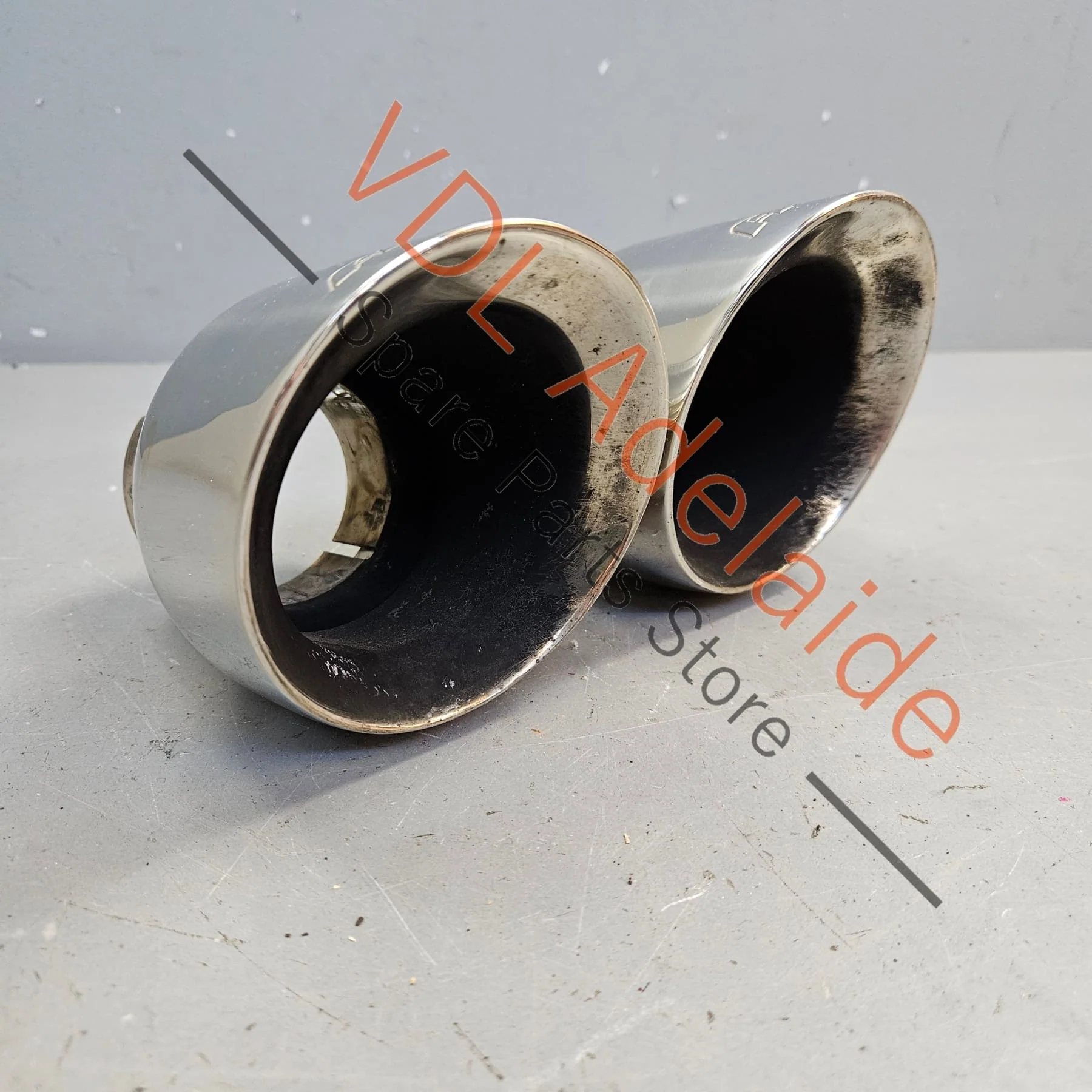 APR Double Walled 3.5inch Slash-Cut Exhaust Tips Polished Silver Chrome Audi S3 S6 S7 VW Golf Gti R Porsche 718 Boxster Cayman - Image 3