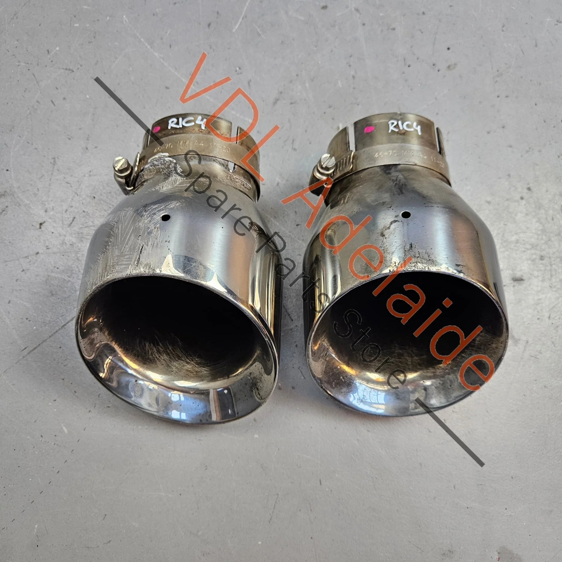 APR Double Walled 3.5inch Slash-Cut Exhaust Tips Polished Silver Chrome Audi S3 S6 S7 VW Golf Gti R Porsche 718 Boxster Cayman - Image 7
