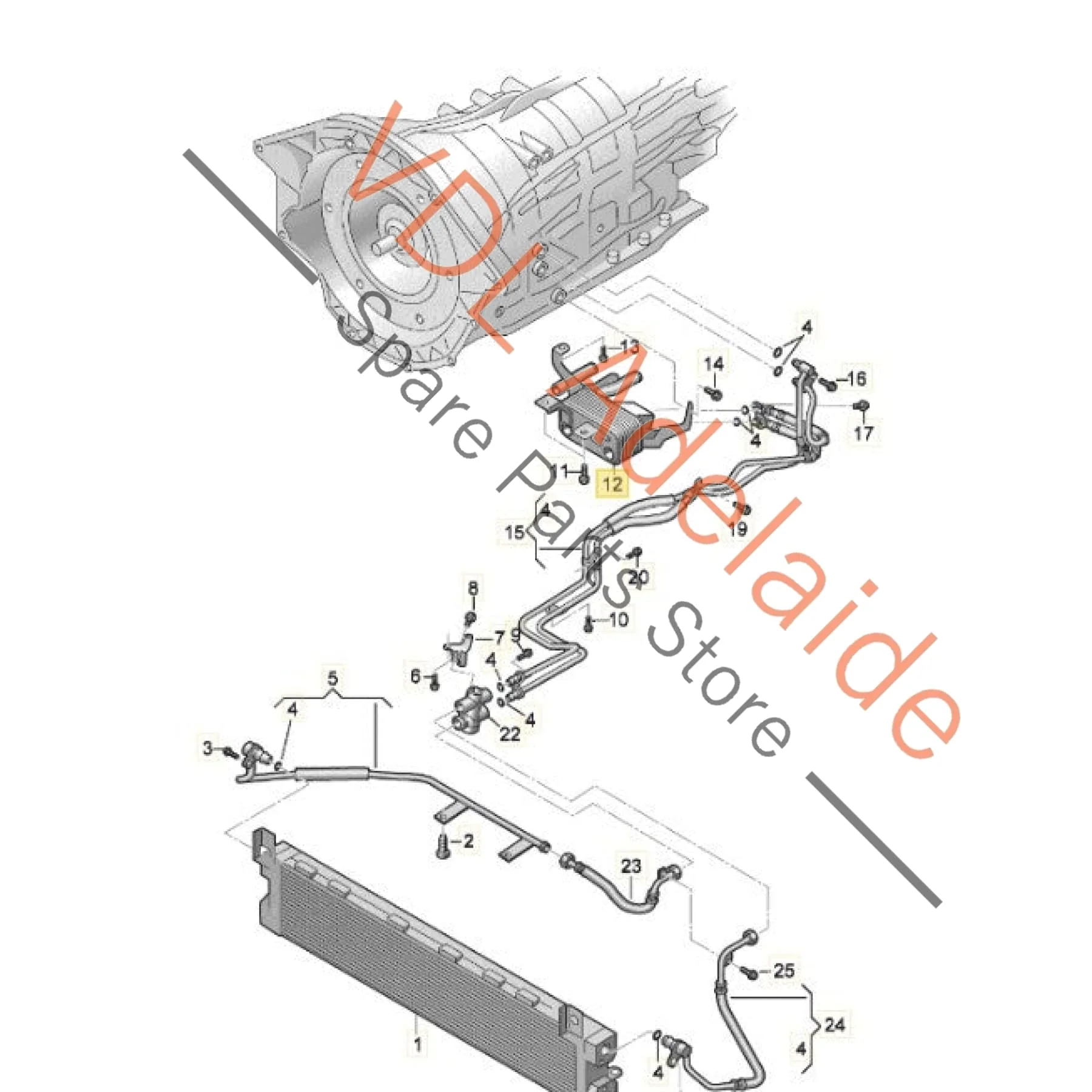 Audi Q7 V12 Gearbox Oil Cooler 4L0317021A Mahle - Image 2