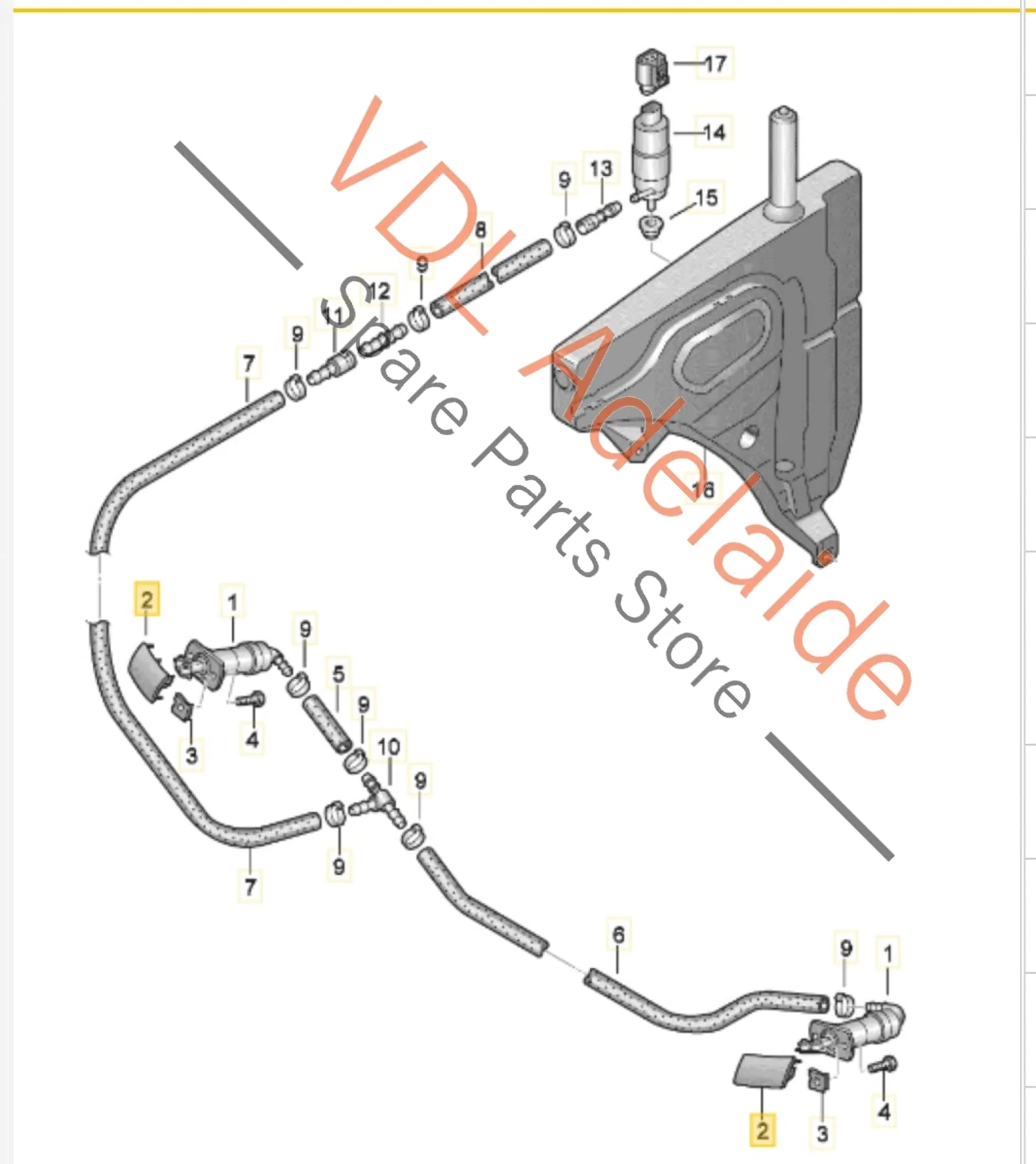 Audi Q7 4L Right RHS Side Headlight Washer Nozzle Cover Cap 4L0955276G - Image 2