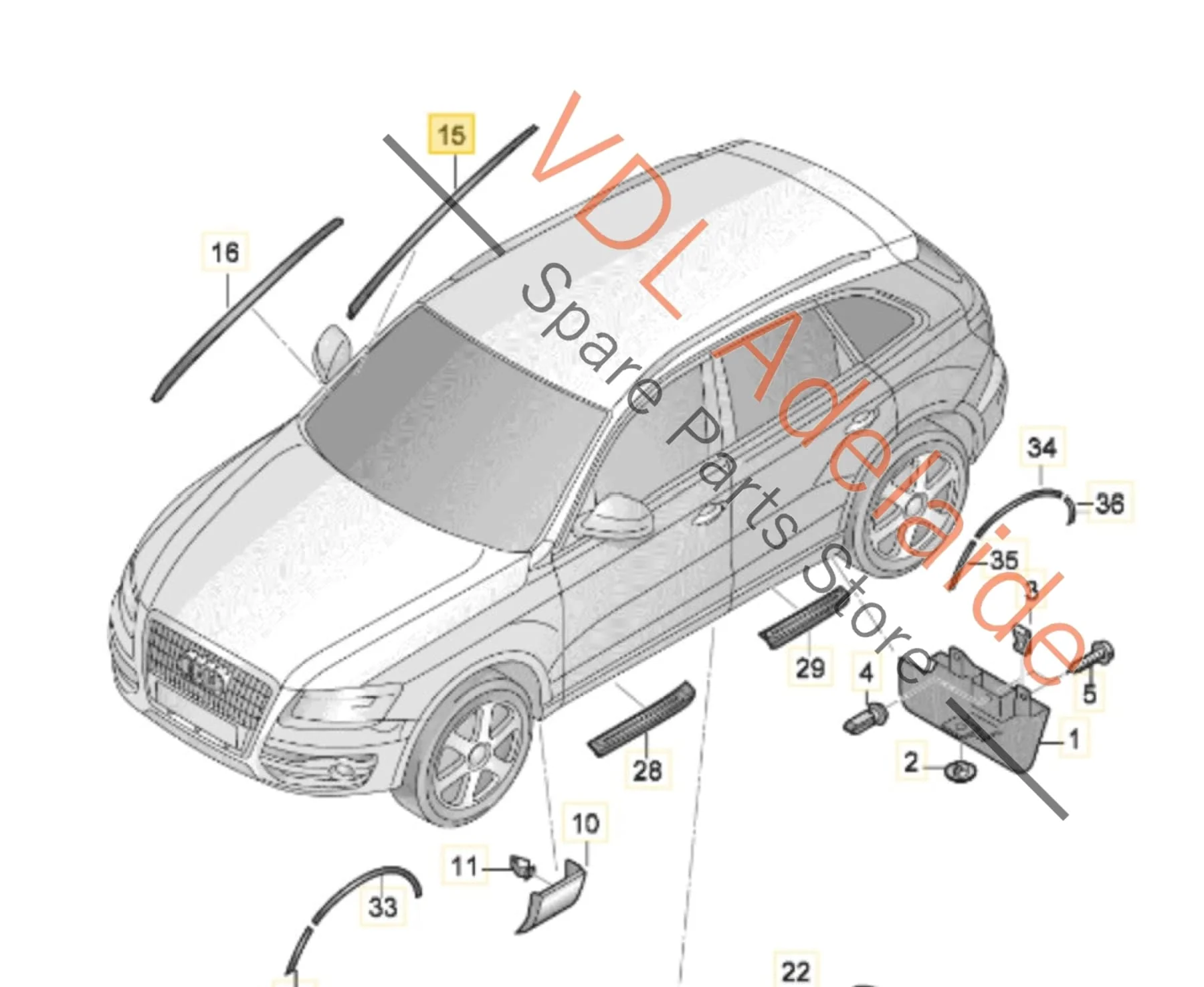 Audi Q7 Windscreen Water Deflector Strip Moulding Left Side 4L0854327 - Image 2