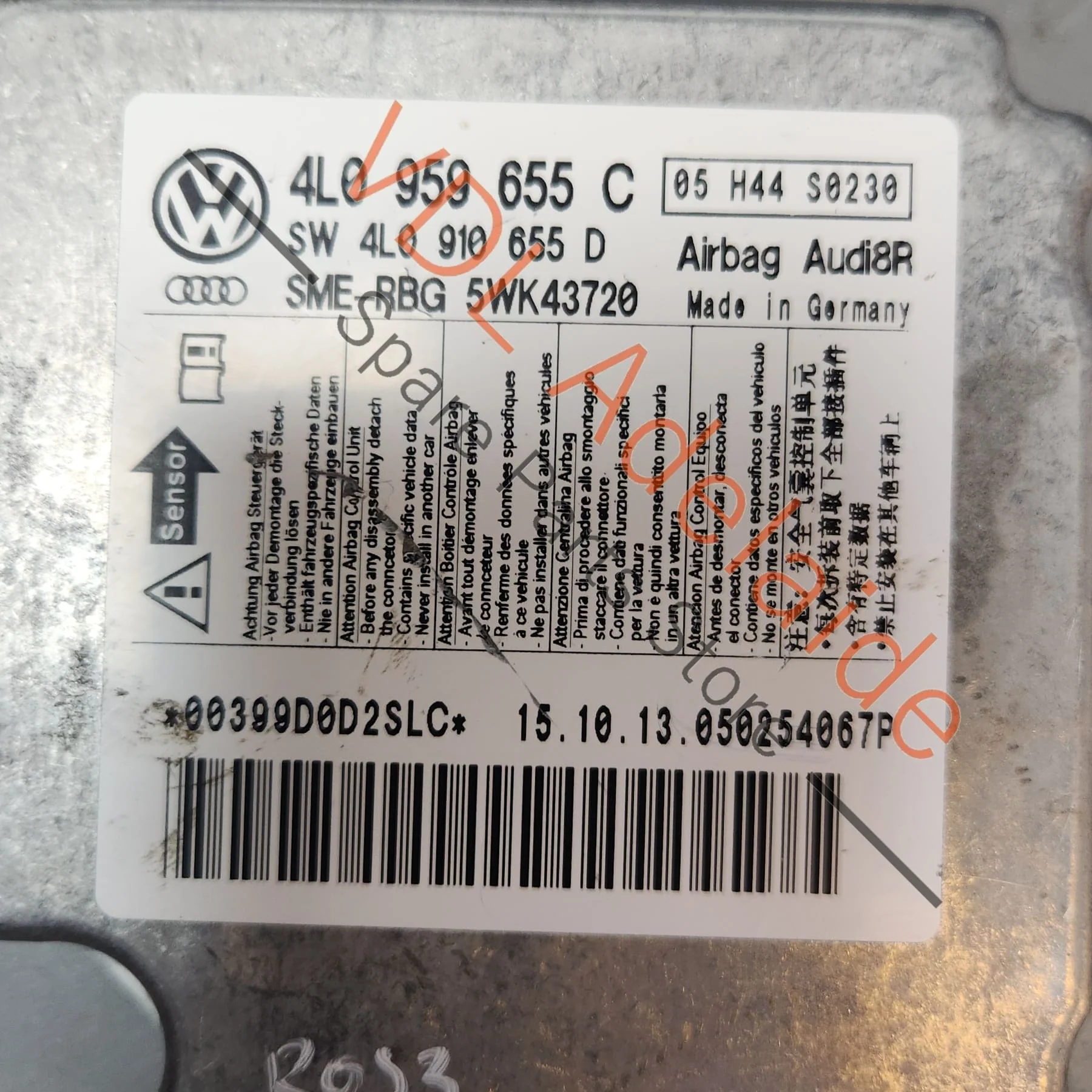 Audi Q7 Control Unit for Airbag 4L0910655D 4L0910655D 4L0959655C - Image 5