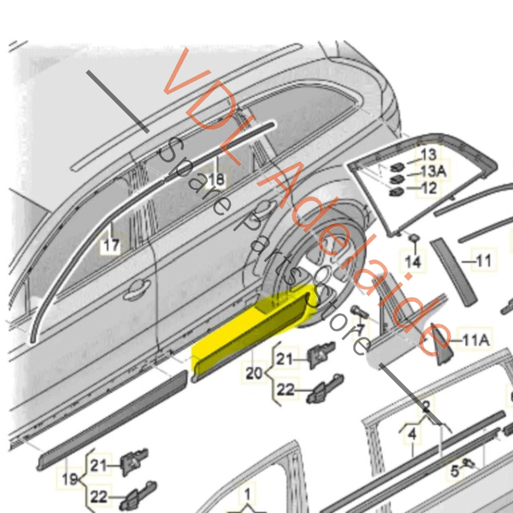 Audi Q7 4L Right Rear Lower Fender Flare Exterior Body Moulding Trim 4L0853970F GRU - Image 2
