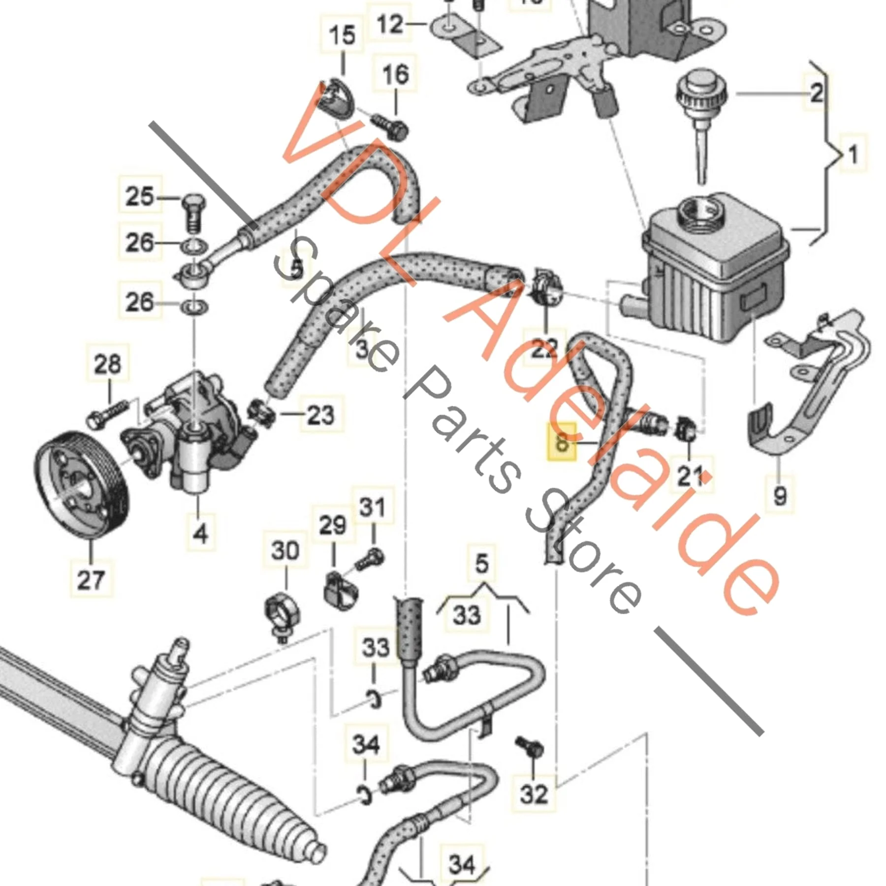 Audi Q7 Brake Hose Pipe 7L8422895B 7L8422895E - Image 2