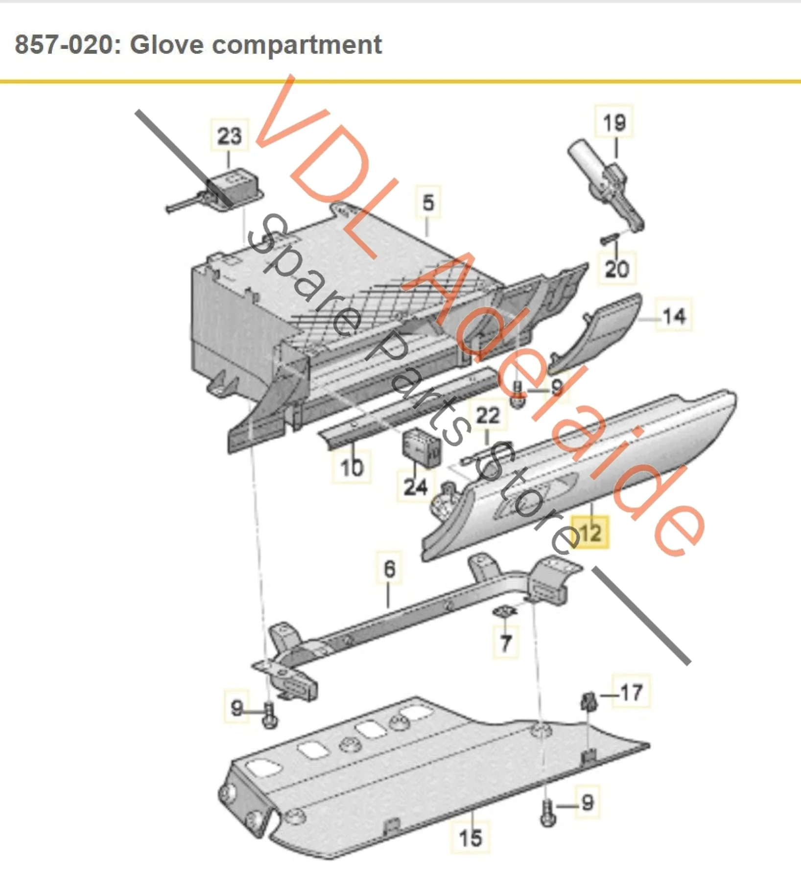 Audi R8 Glove Box Glovebox Compartment Lid Door for RHD Models 424858133A - Image 2