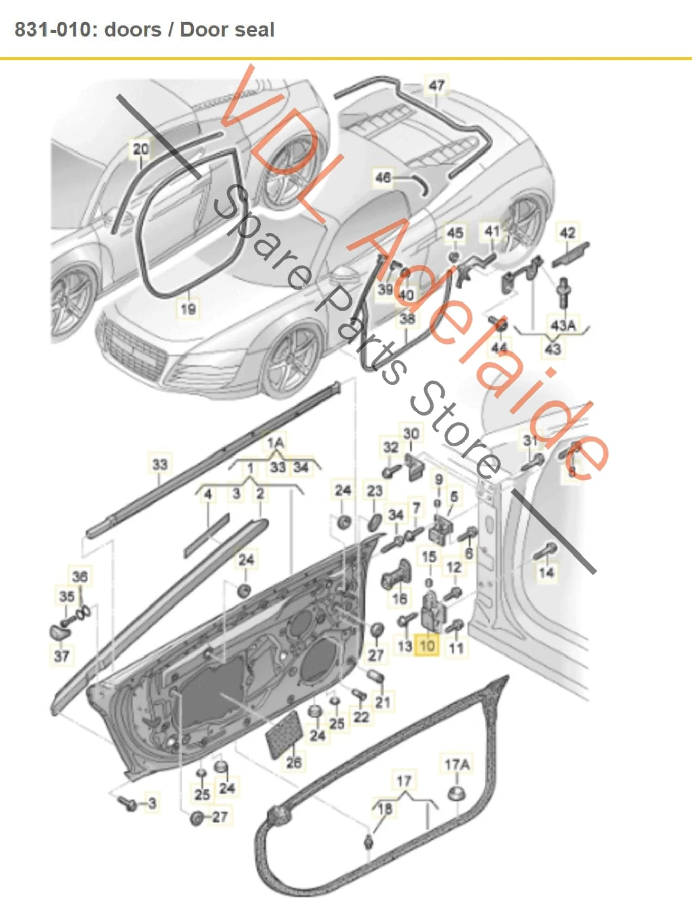 Audi R8 424 Left Lower Door Hinge 4E0831411C - Image 3