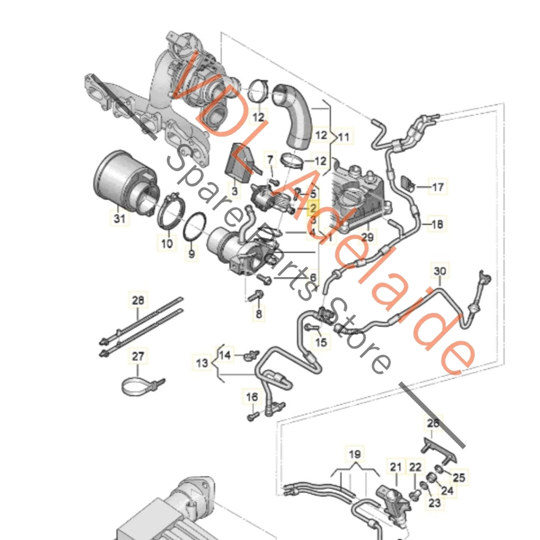 VW Golf MK7 Exhaust Recirculation Valve 04L131501 04L131501M - Image 2