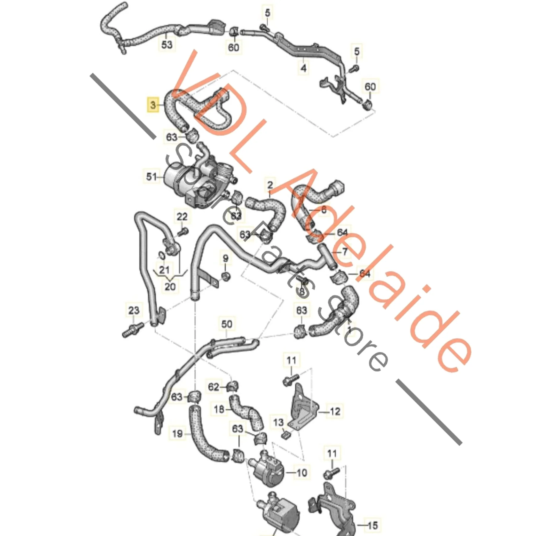 VW Golf MK7 7.5 Radiator Water Coolant Hose Pipe 5Q0122157CE - Image 2